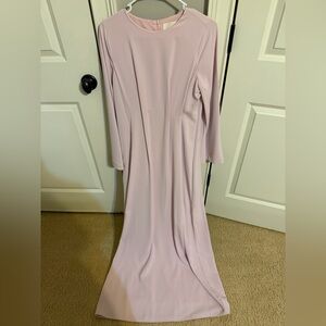 Veiled Pink Pleated Maxi Dress